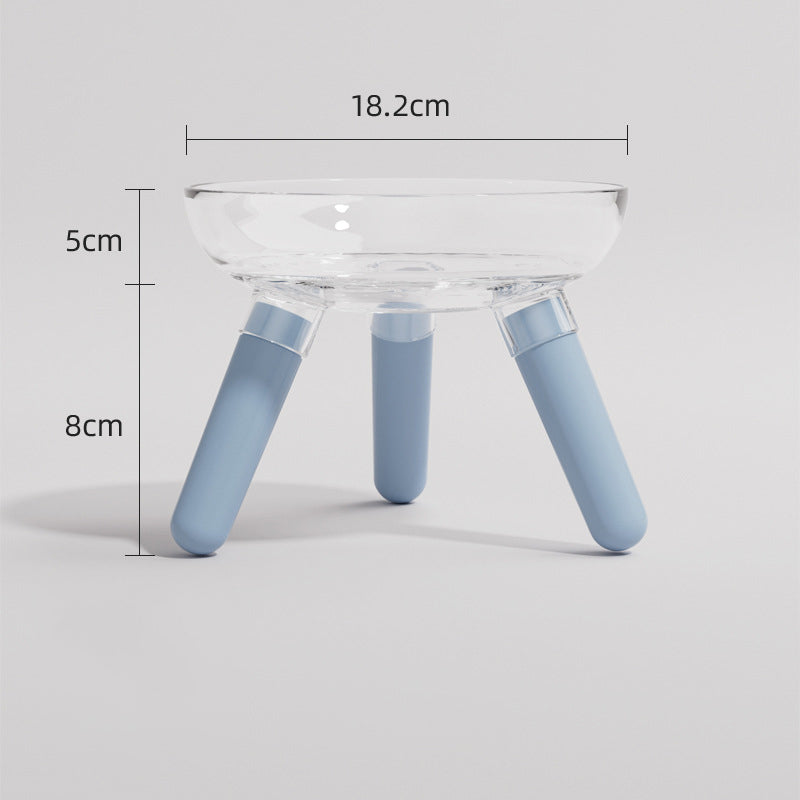 Transparent Glass Cat Dog Feeding Water Bowl