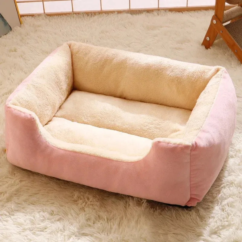 Cozy Cushioned Cat Dog Bed Winter Pet Basket