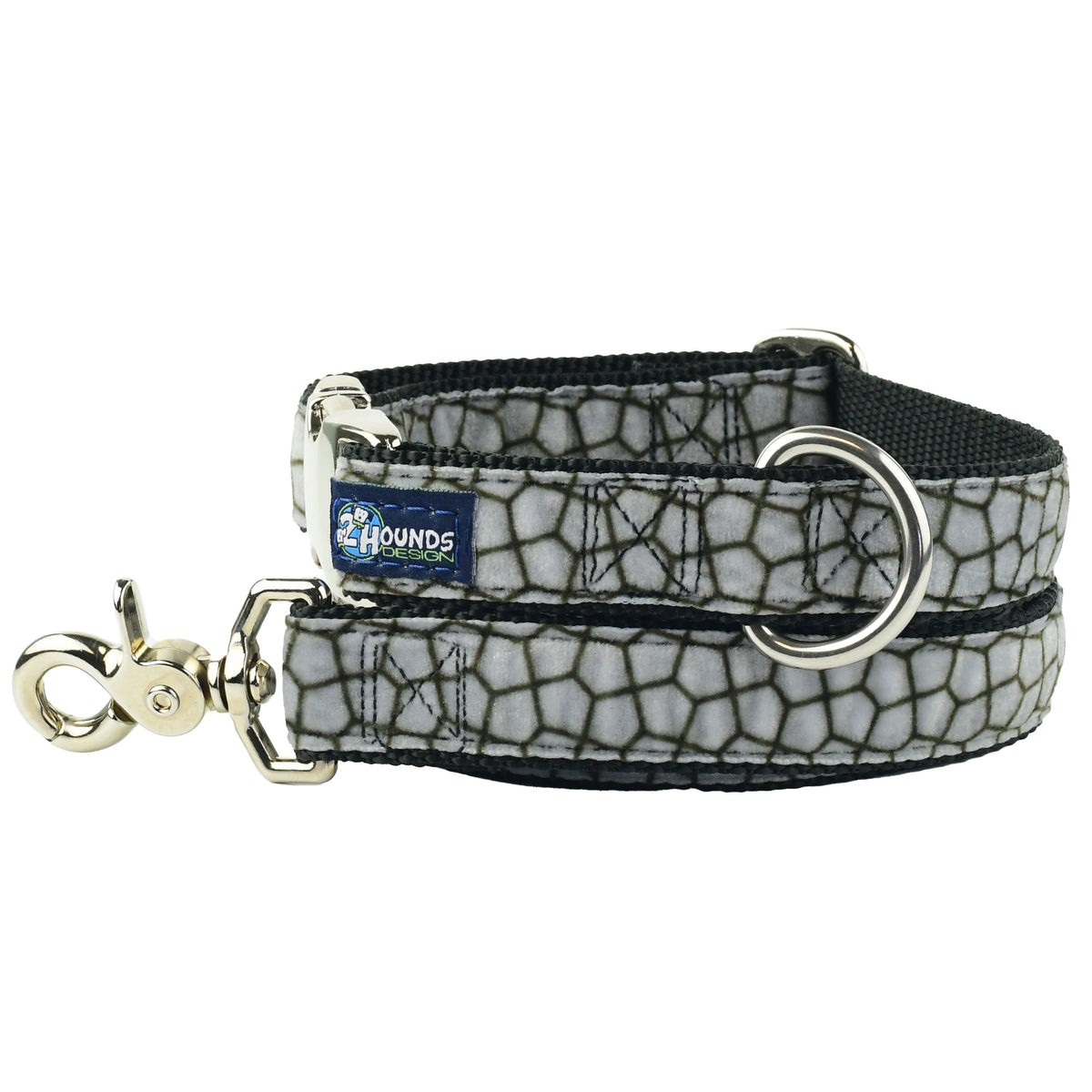 Soho Loft Black & Gray Velvet Essential Dog Collar