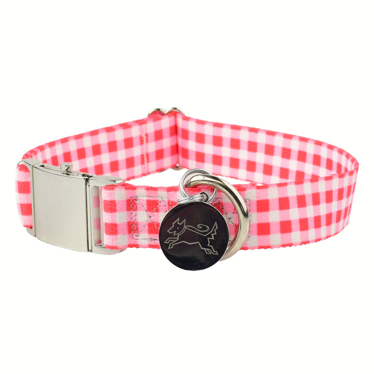 Southern Dawg Gingham Red Premium Dog Collar