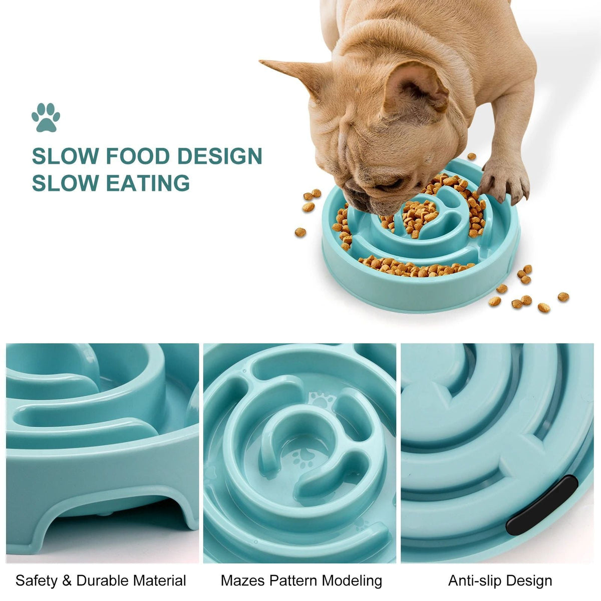 Non Slip Slow Feeder Bowl For Dogs Puppies