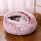 Semi Enclosed Plush Round Pet Bed For Sleep