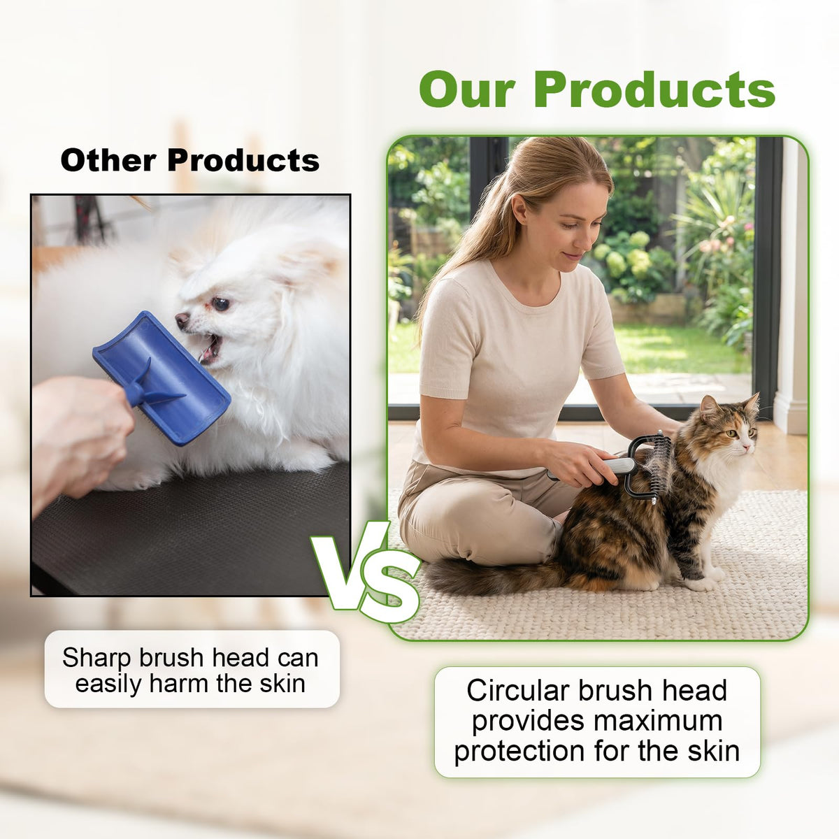 Double Sided Dematting Comb For Thick Coat Pets