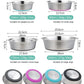 Silicone Stainless Steel Pet Bowl For Cats Dogs