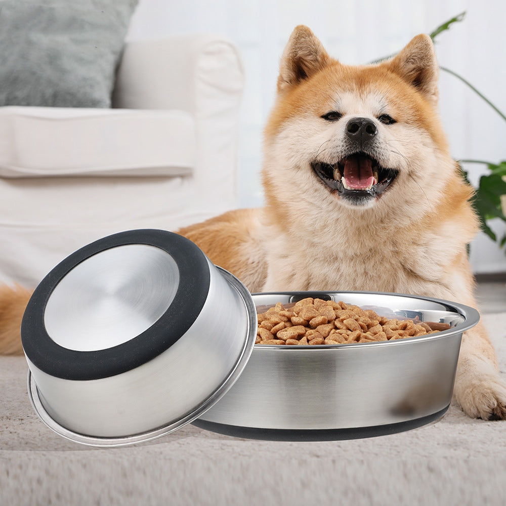 Silicone Stainless Steel Pet Bowl For Cats Dogs