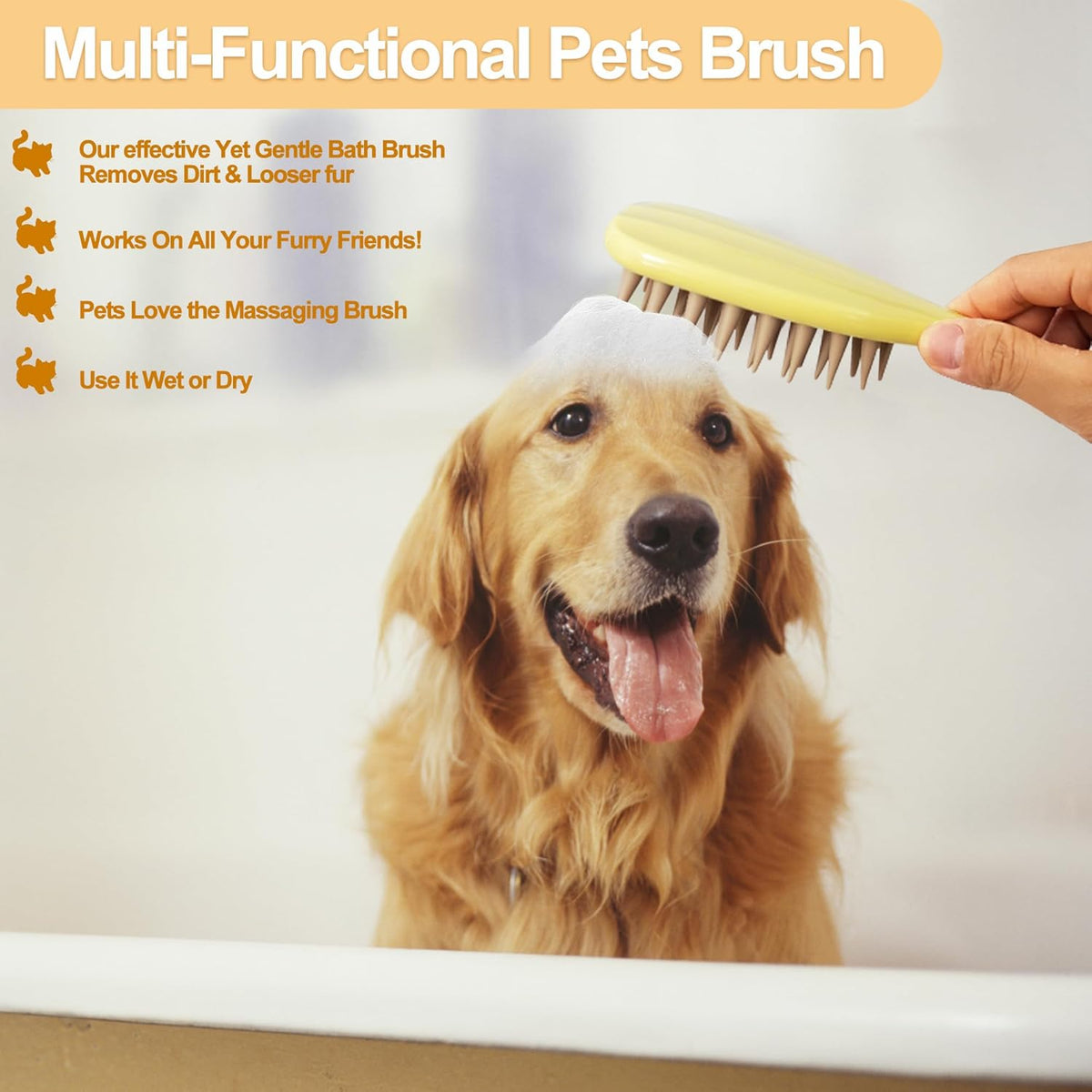 Silicone Pet Shampoo Brush For Dog Cat Bathing