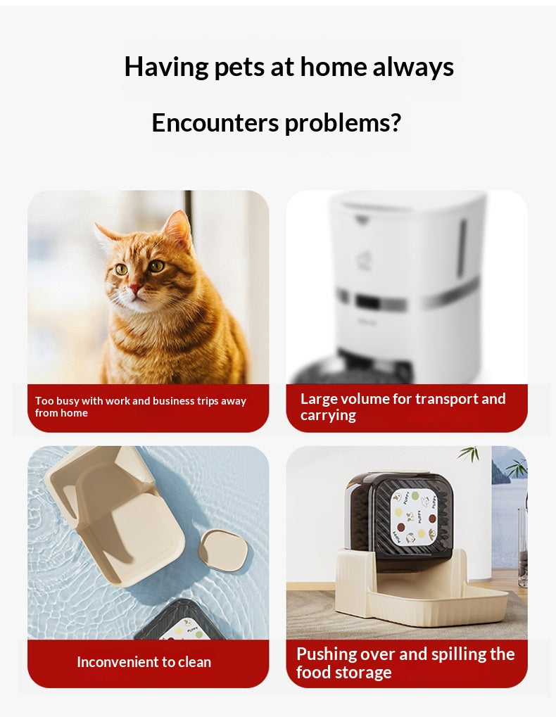 Automatic Cat Feeder Device For Scheduled Daily Meals