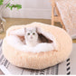 Semi Enclosed Plush Round Pet Bed For Sleep