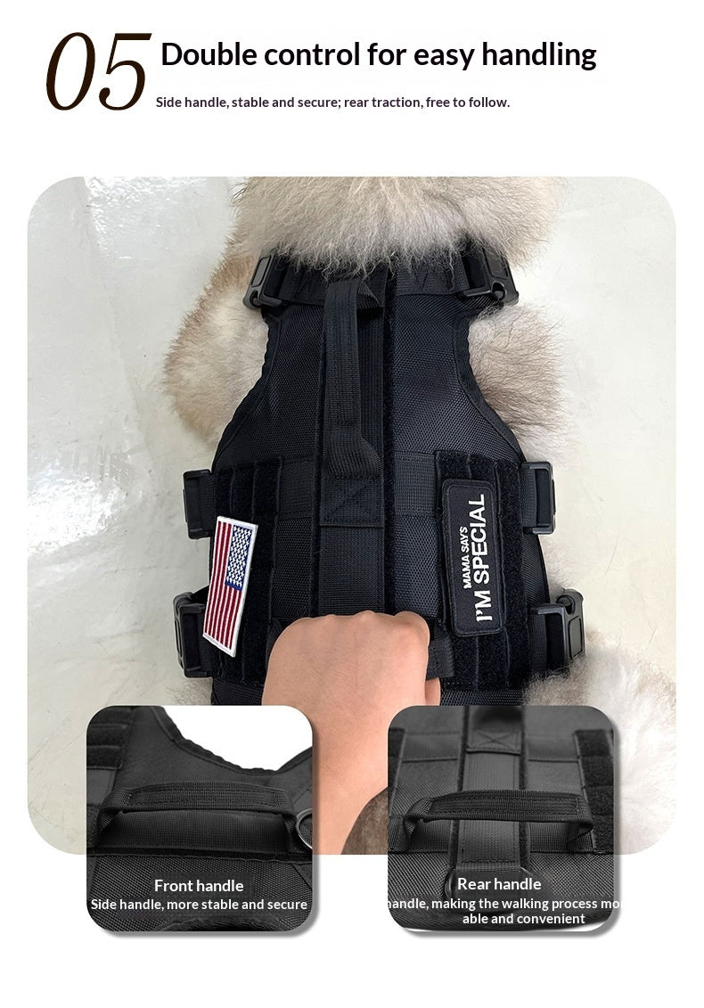 Tactical Dog Chest Harness With Multifunctional Leash System