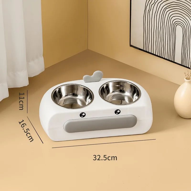 Duck Design Double Pet Bowls For Cats Dogs