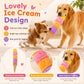 Rainbow Ice Cream Plush Squeaky Tug Dog Toy