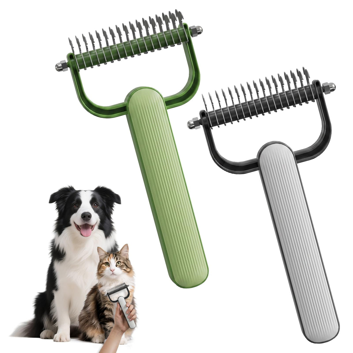Double Sided Dematting Comb For Thick Coat Pets