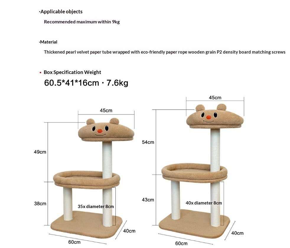 Panda Cat Climbing Frame Bed Scratch Toy