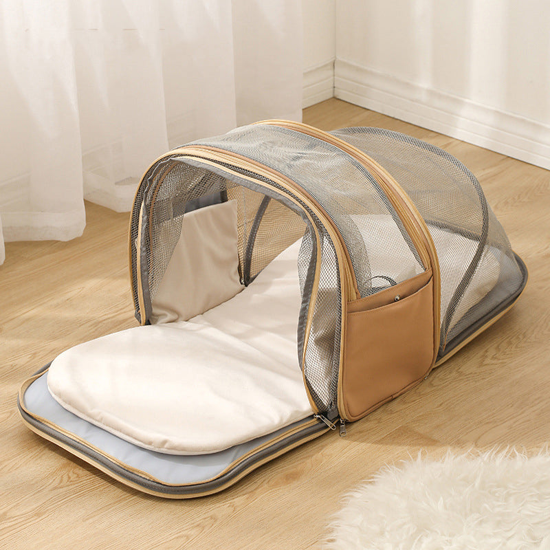 Foldable Pet Travel Backpack With Pull Rod Wheels