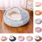 Semi Enclosed Plush Round Pet Bed For Sleep