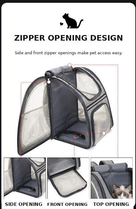 Large Ventilated Pet Backpack Carrier For Outdoor Travel