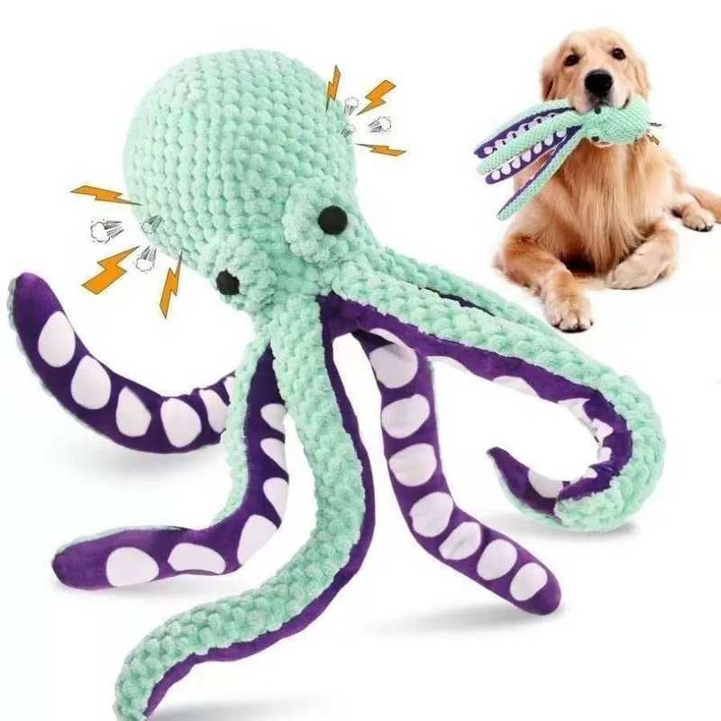 Six Legged Octopus Plush Squeaky Toy For Pets
