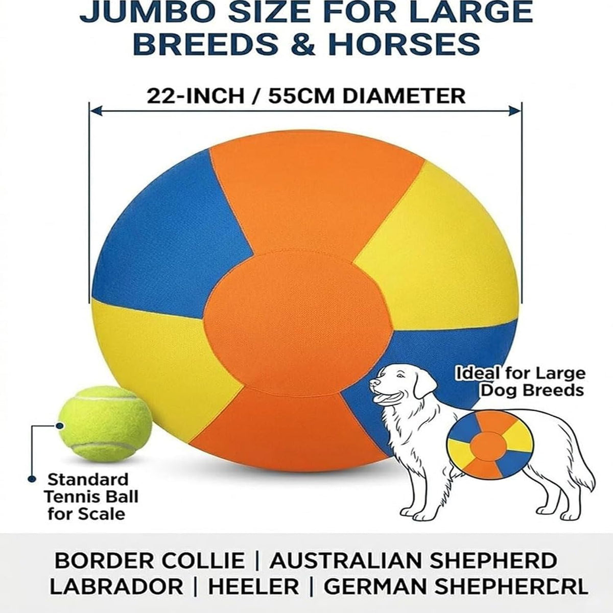 Large Dog Herding Ball With Handles Outdoor Training