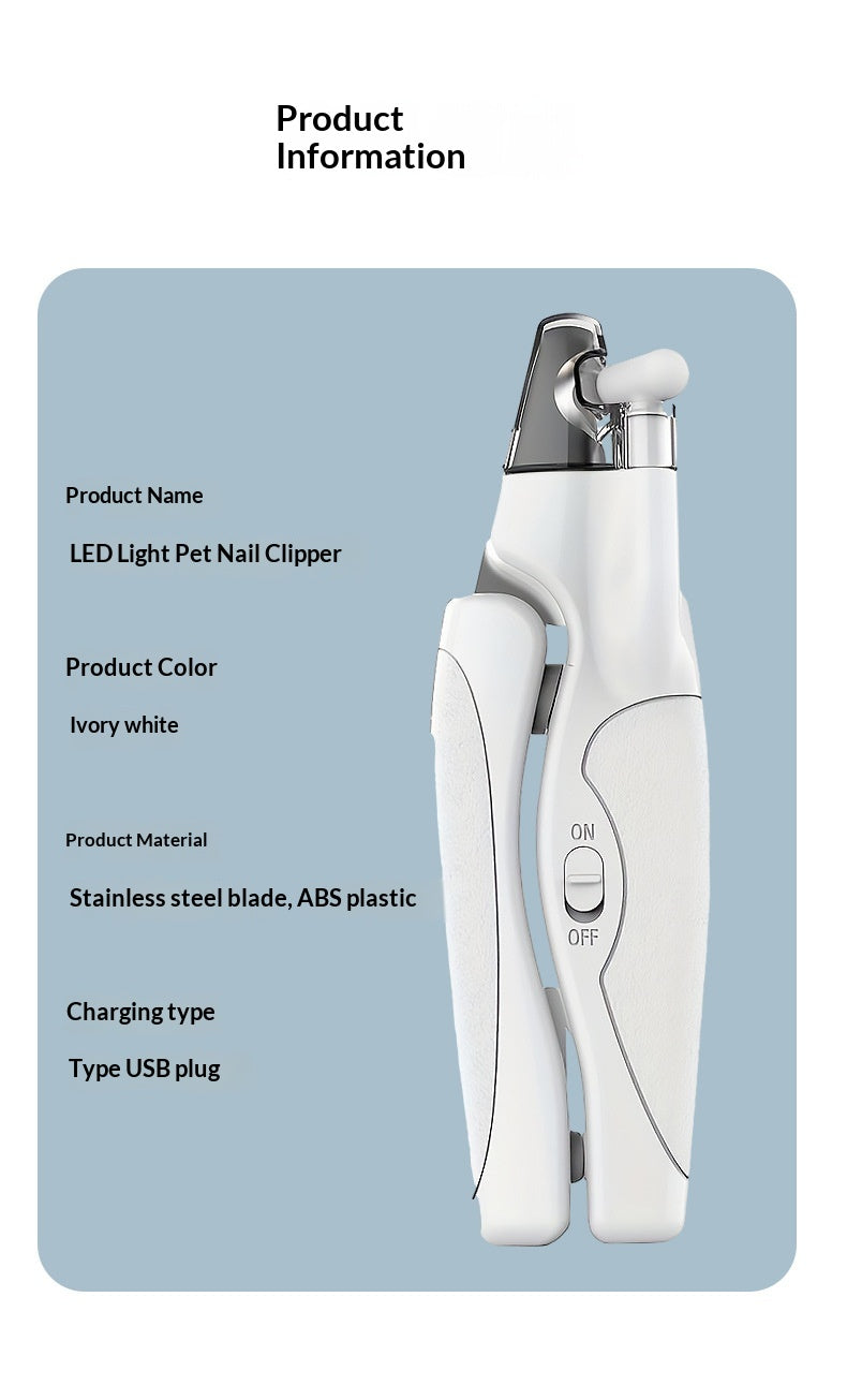 Rechargeable LED Pet Nail Clipper For Easy Grooming