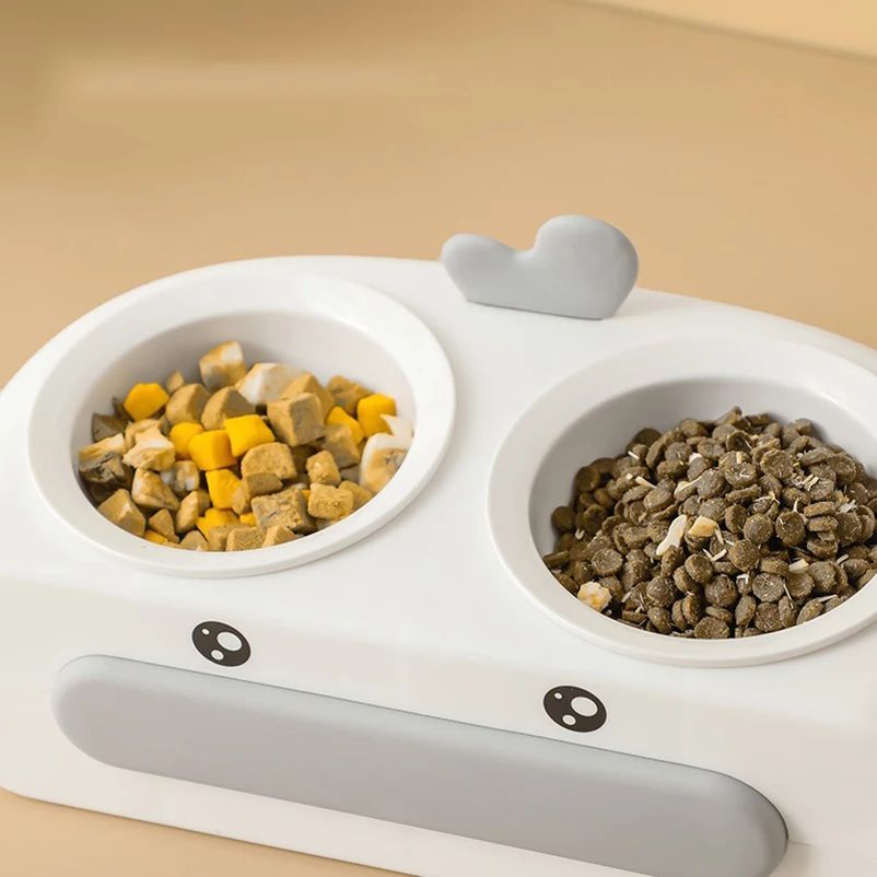 Duck Design Double Pet Bowls For Cats Dogs