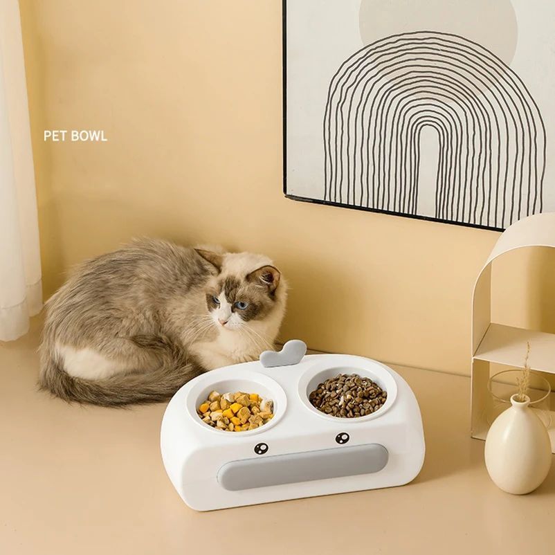 Duck Design Double Pet Bowls For Cats Dogs