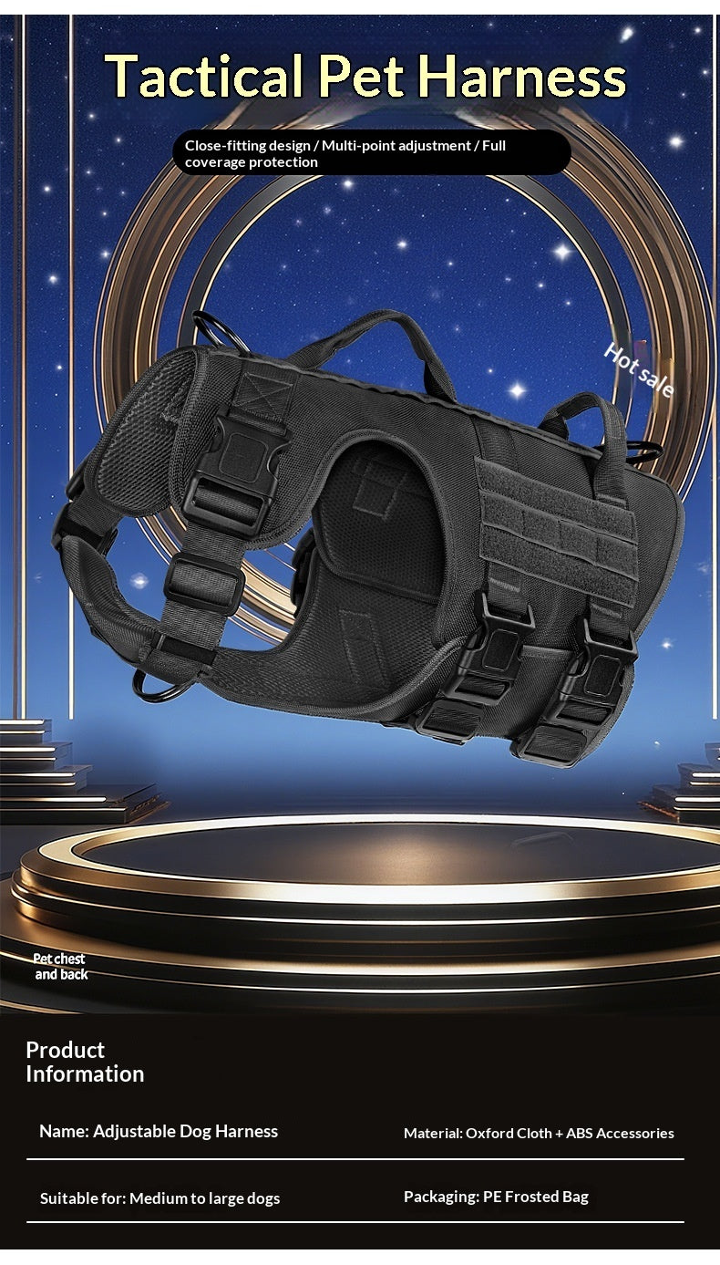 Tactical Dog Chest Harness With Multifunctional Leash System
