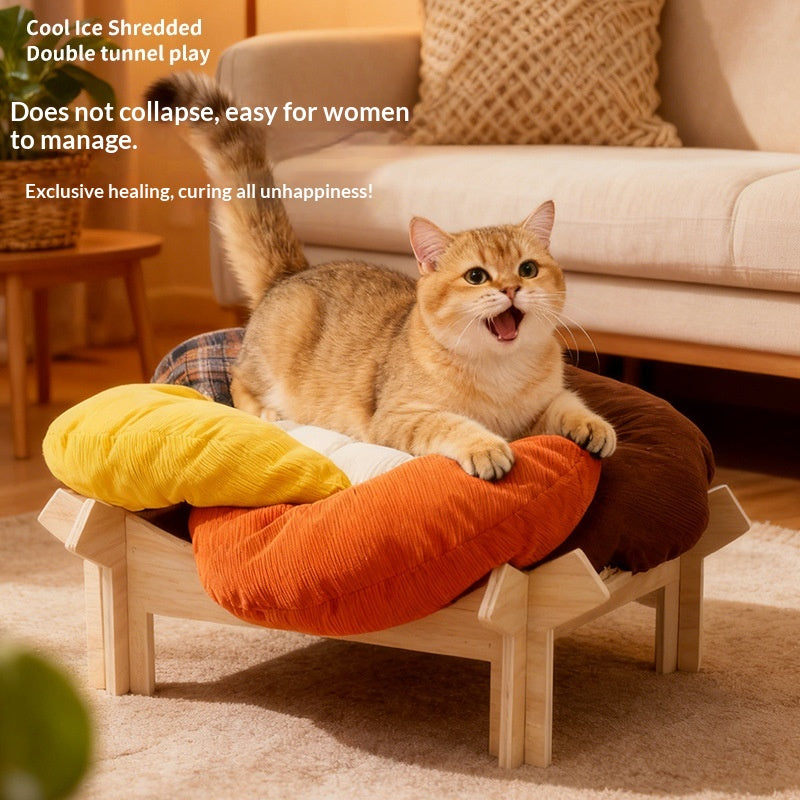 Cooling Cat Dog Bed With Detachable Ice Pad