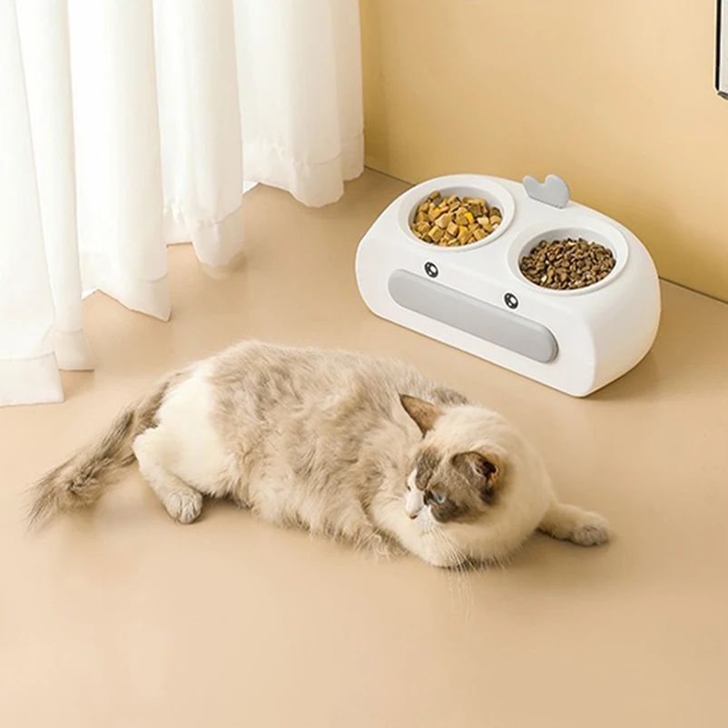 Duck Design Double Pet Bowls For Cats Dogs