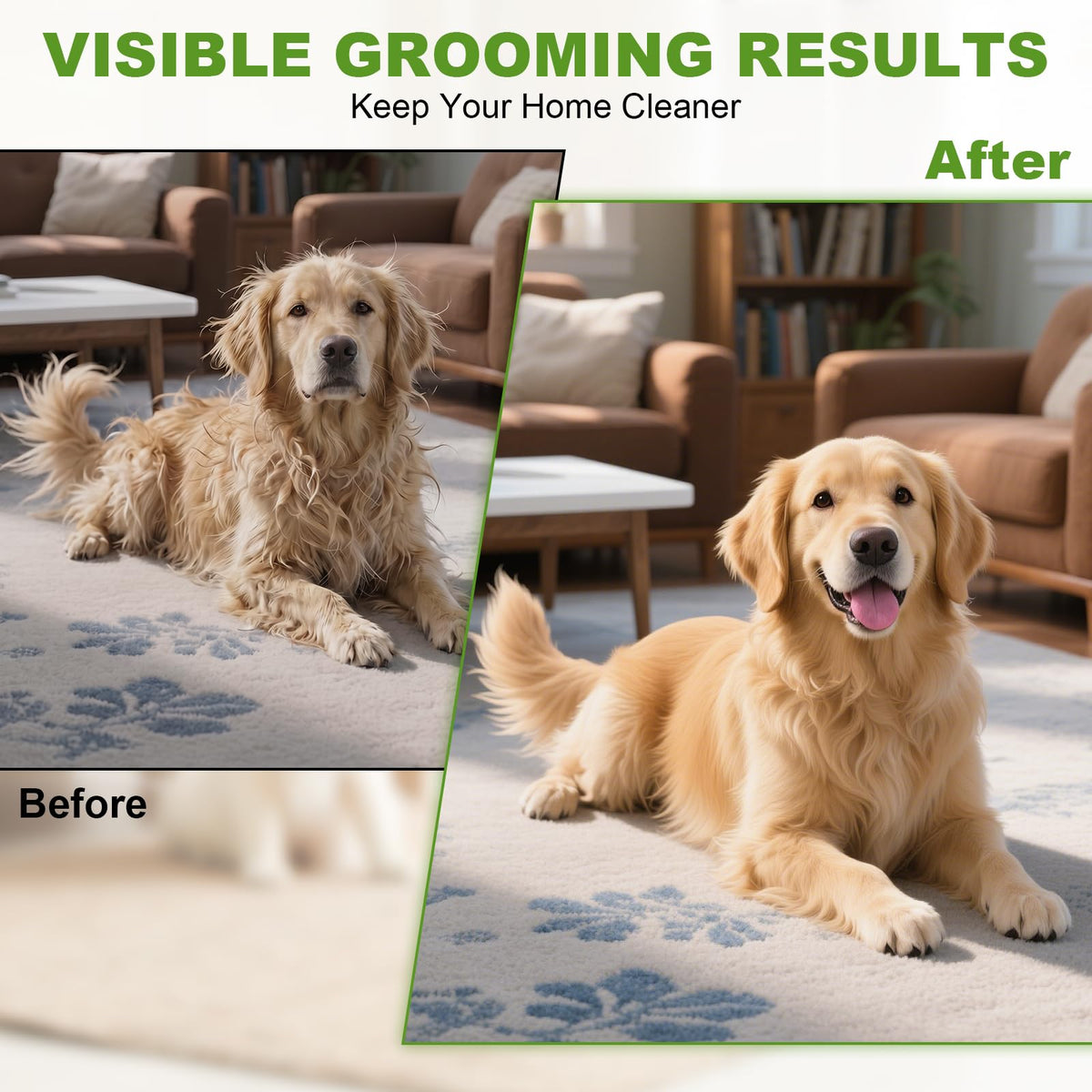 Double Sided Dematting Comb For Thick Coat Pets