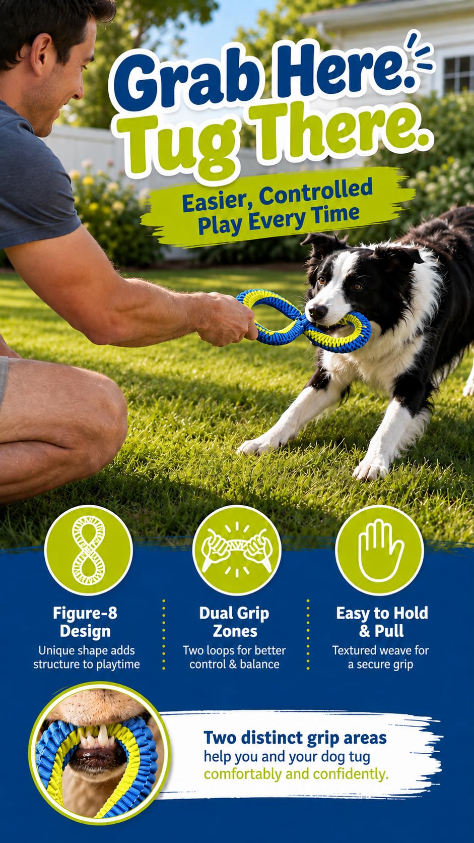 Textured Dental Tug Toy With Two Loop Design