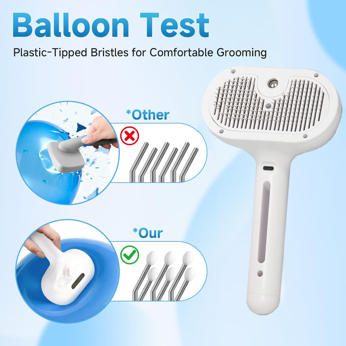 Cool Mist Steam Pet Brush Self Cleaning Comb
