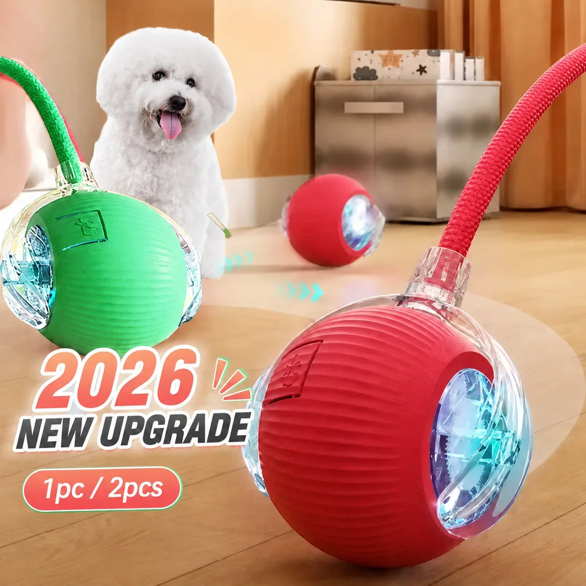 Rechargeable Automatic Rolling Smart Interactive Ball Toy Dogs