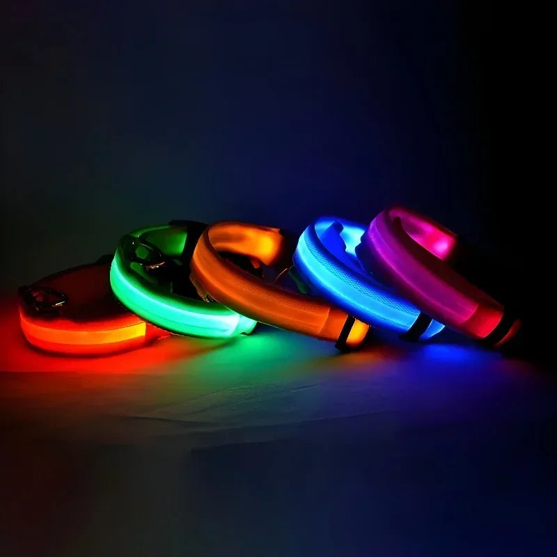 LED Nylon Dog Collar For Nighttime Safety Visibility