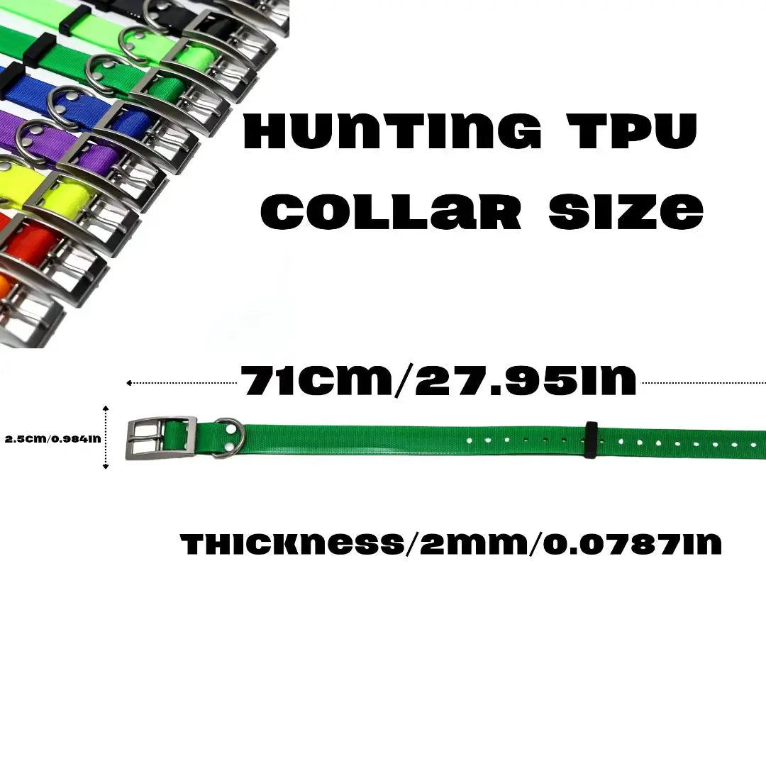 2.5cm Wide Waterproof TPU Dog Collar Adjustable Heavy