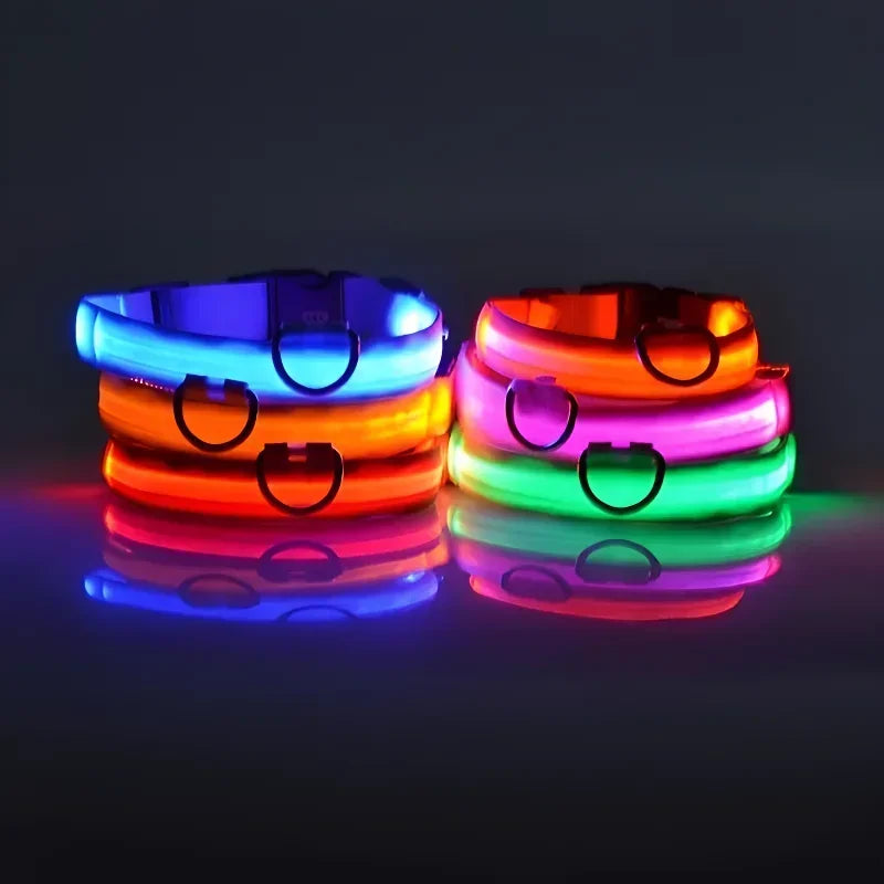 LED Nylon Dog Collar For Nighttime Safety Visibility