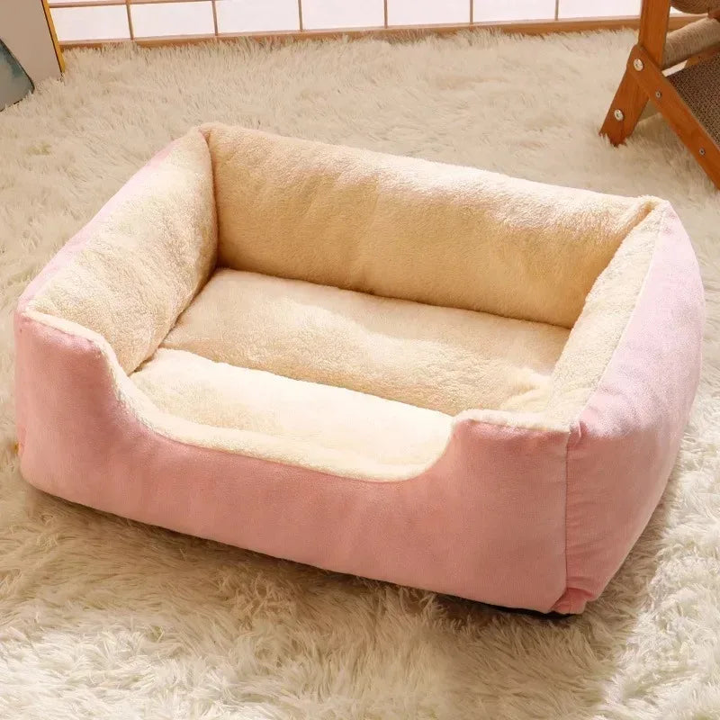Cozy Cushioned Cat Dog Bed Winter Pet Basket