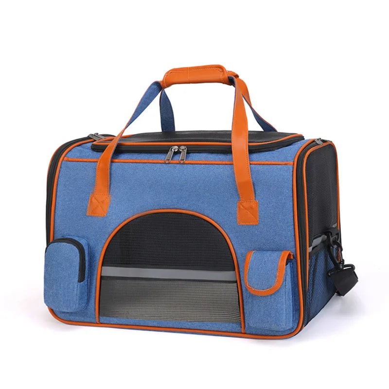 Anti Collapse Pet Carrier Bag With Storage Pockets
