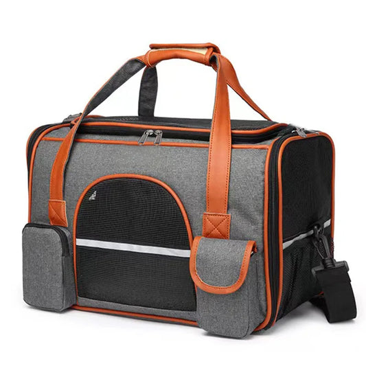 Anti Collapse Pet Carrier Bag With Storage Pockets