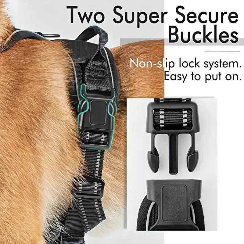 Heavy Duty Reflective Service Dog Harness Front Clip