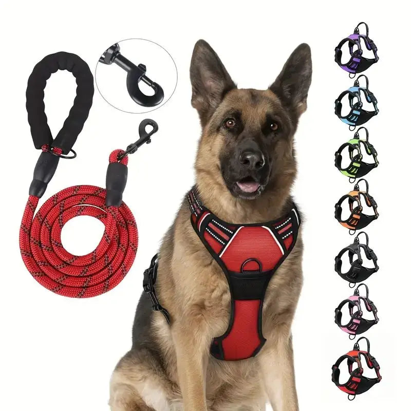 Heavy Duty Reflective Service Dog Harness Front Clip