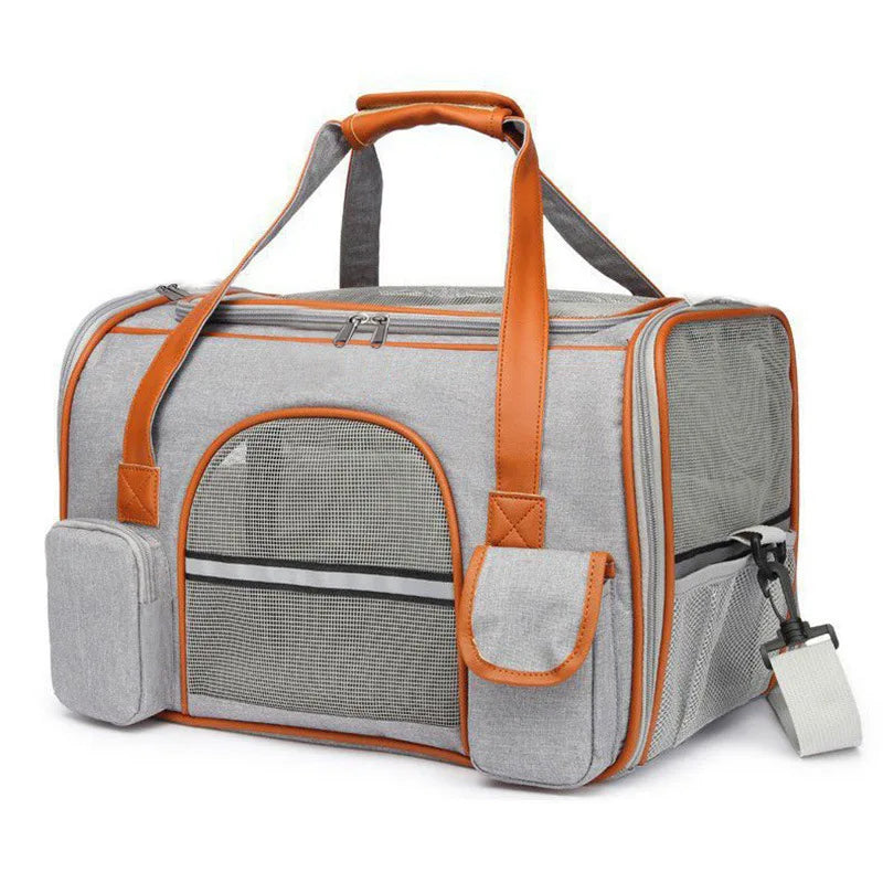 Anti Collapse Pet Carrier Bag With Storage Pockets