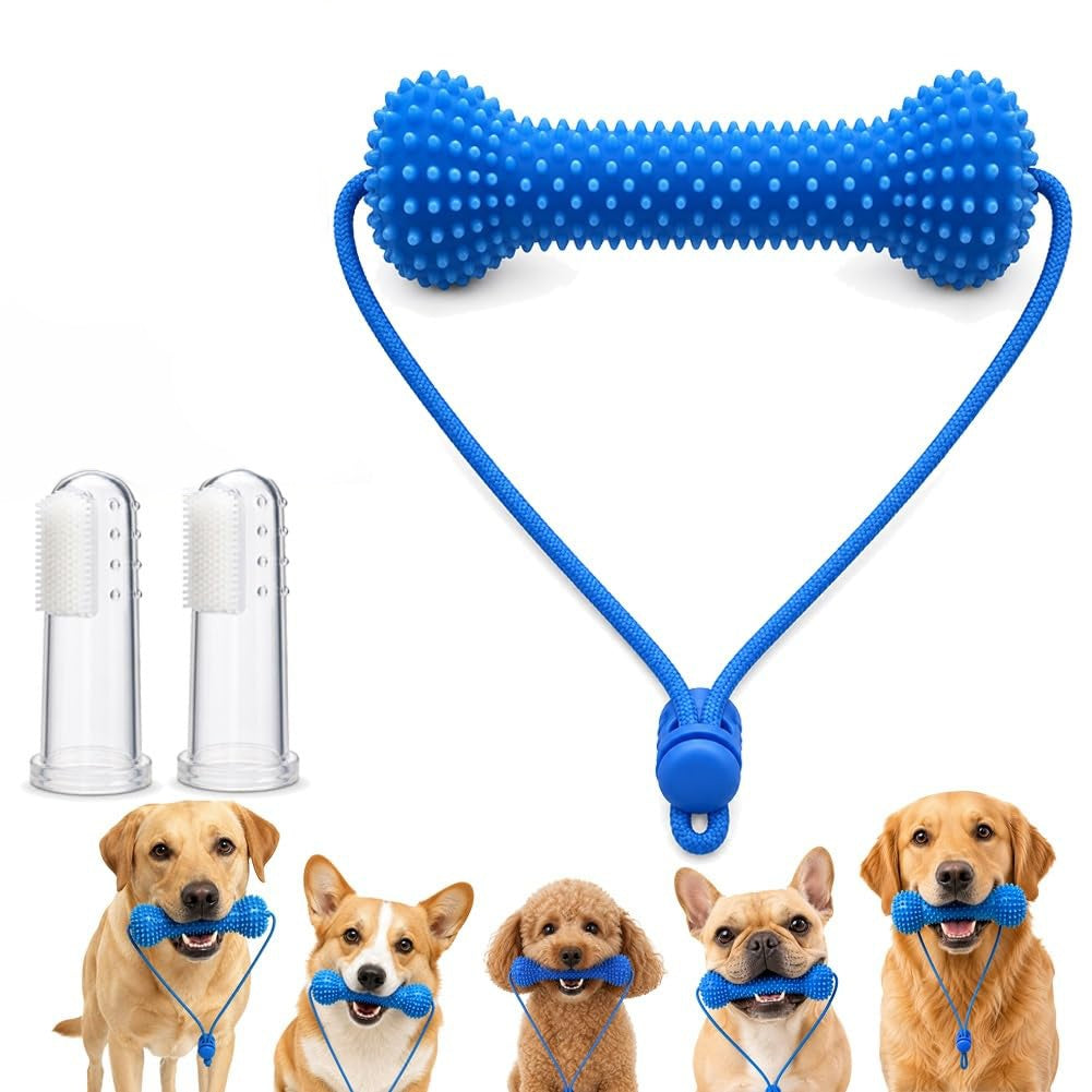 Dual Action Dog Dental Chew Toy Toothbrush