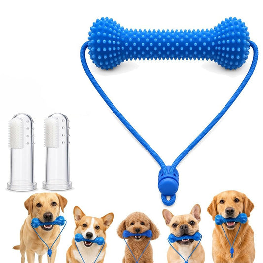 Dual Action Dog Dental Chew Toy Toothbrush