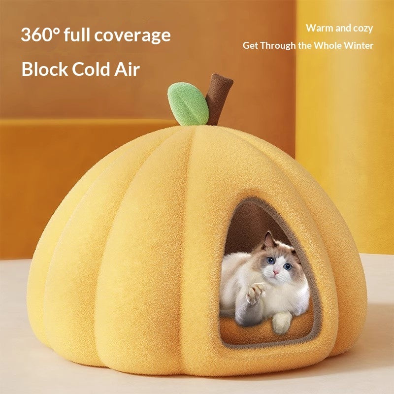 Winter Warm Enclosed Cozy Cat Bed For Indoor