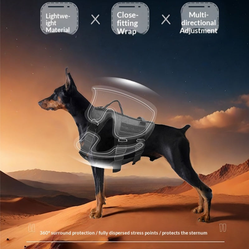 Tactical Dog Chest Harness With Multifunctional Leash System