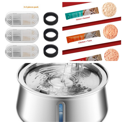 Large Capacity Stainless Steel Pet Water Dispenser Cats