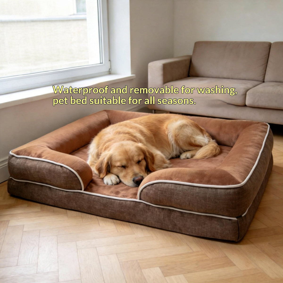 Waterproof Dog Bed With Removable Washable Cover