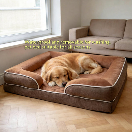 Waterproof Dog Bed With Removable Washable Cover