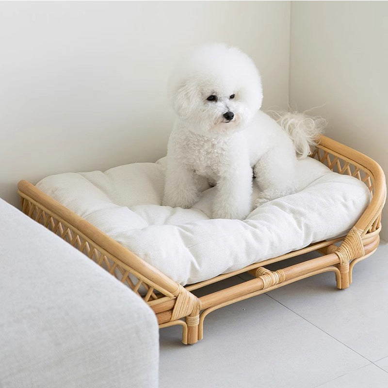 Rattan Dog Bed Kennel For Small Medium Dogs