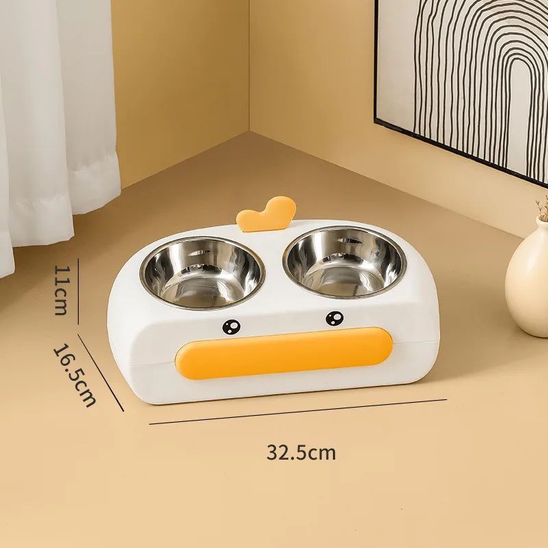Duck Design Double Pet Bowls For Cats Dogs